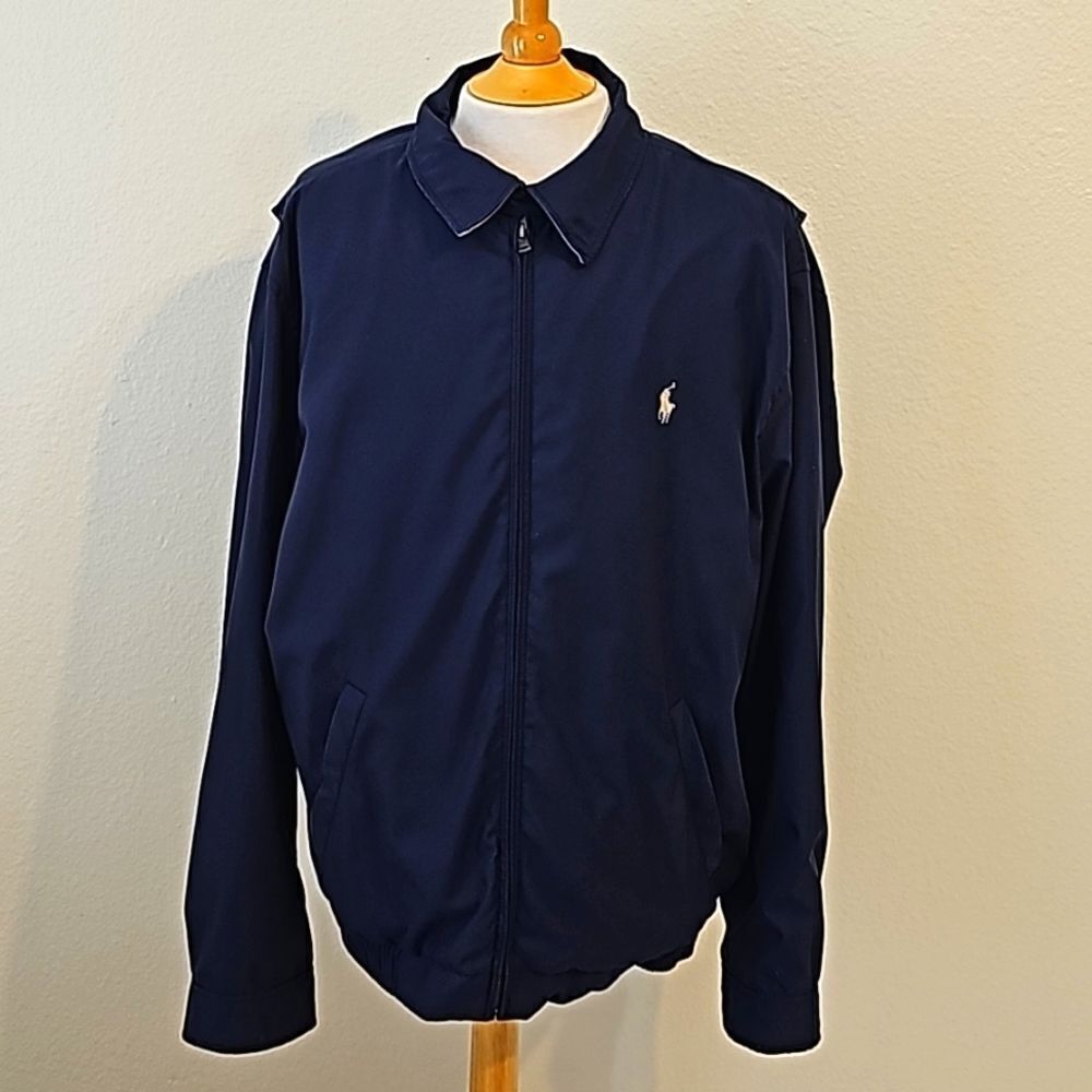 Men Size‎ XL Ralph Lauren Polo Harrington Jacket color Navy Beige